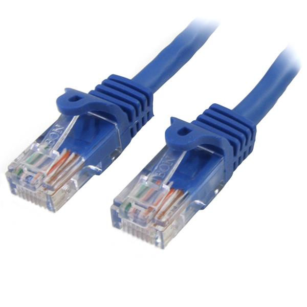 1m Blue Snagless Cat5e Patch Cable