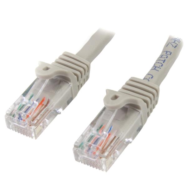 1m Grey Snagless Cat5e Patch Cable