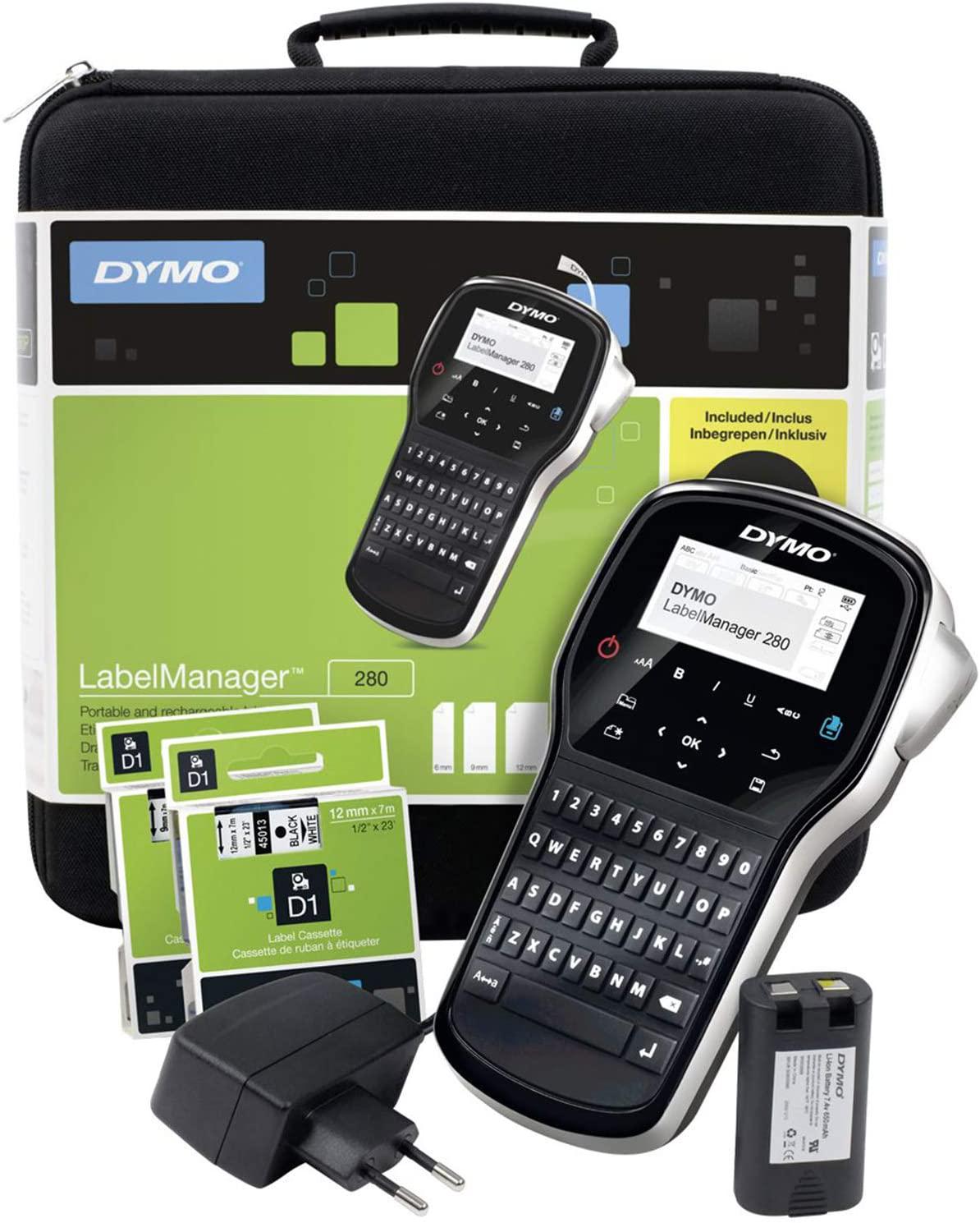 Labelling Machines Dymo LabelManager 280 Kitcase Handheld Label Printer QWERTY Keyboard Black/Silver