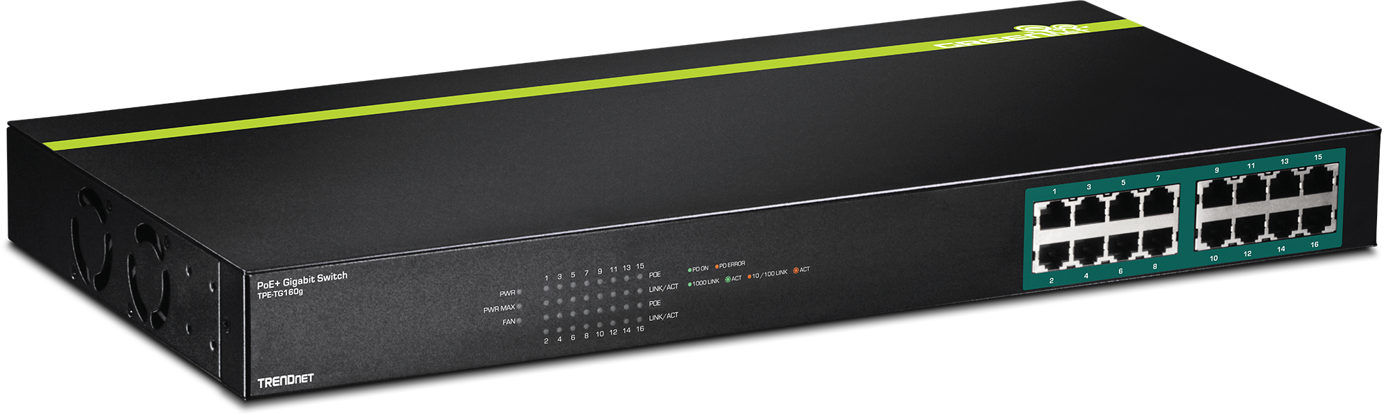 16 Port GREENnet Gigabit PoE Switch