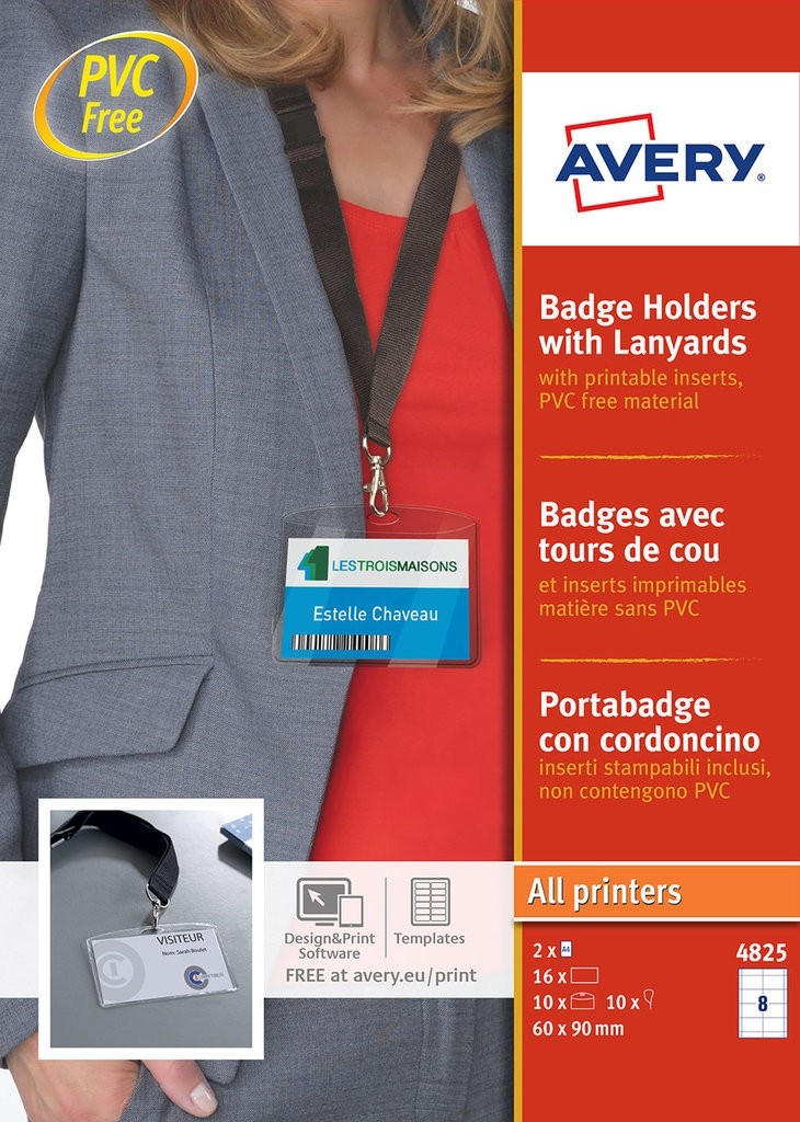 Avery Badge Lanyard 60x90mm PK10