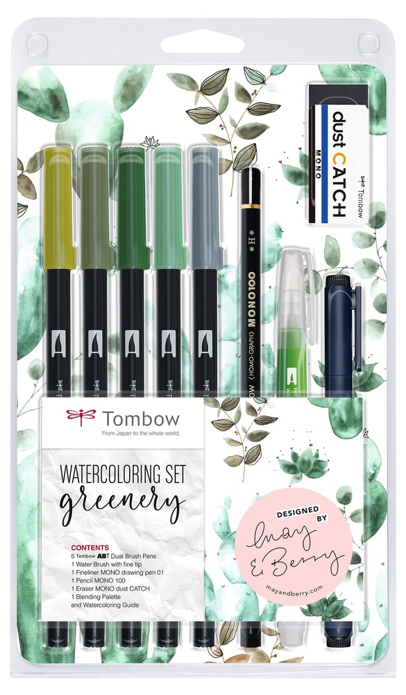 Tombow Watercolouring Set Greenery