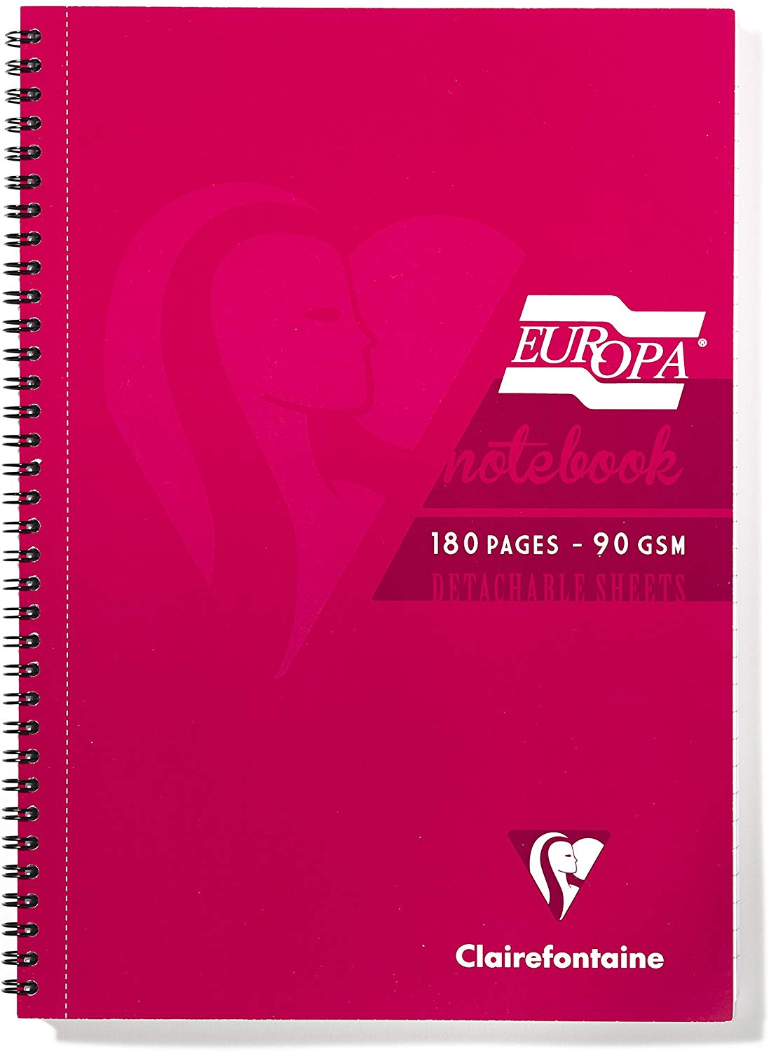 Clairefontaine Europa A5 Wirebound Card Cover Notebook Ruled 180 Pages Red (Pack 5)