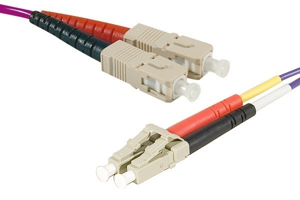 15m Fibre OM3 50 125 SCLC Purple Cable