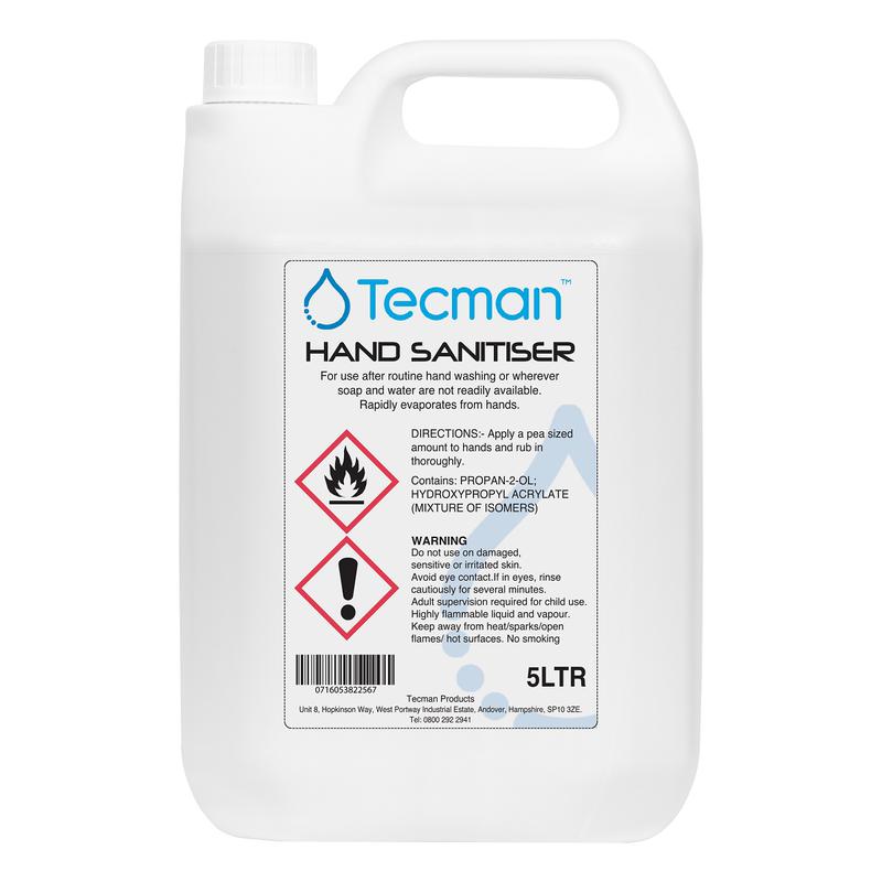 Tecman Hand Sanitiser 5 Litre (Pack 10) 09ALC5