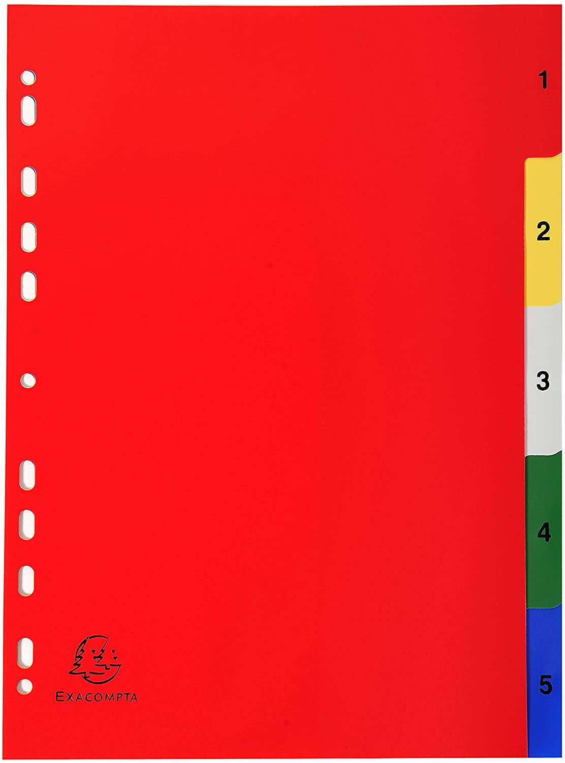 Exacompta Index 1-5 A4 120 Micron Polypropylene Bright Assorted Colours