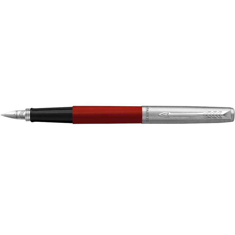 Parker Jotter Fountain Pen Red/Stainless Steel Barrel Blue and Black Ink