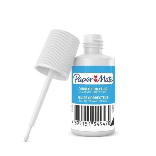 Paper Mate Correction Fluid Bottle 20ml White (Pack 10)
