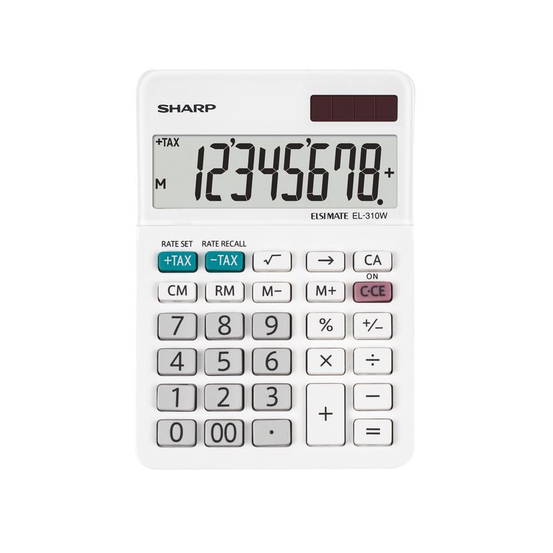 Sharp El310w B 8 Digit Desktop Calculator White EL-310W B