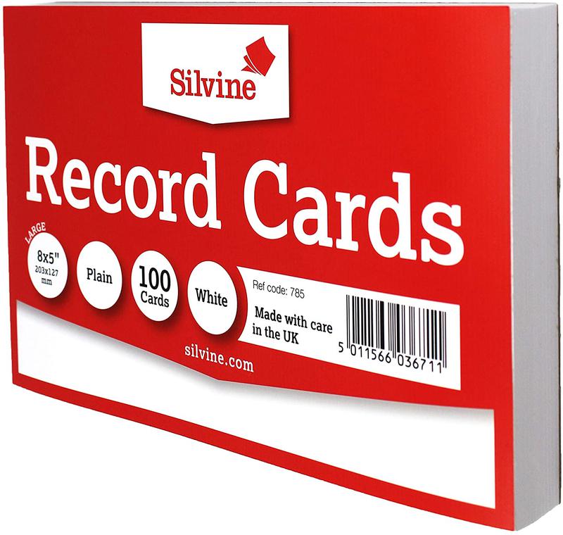 ValueX Record Cards Plain 203x127mm White (Pack 100)