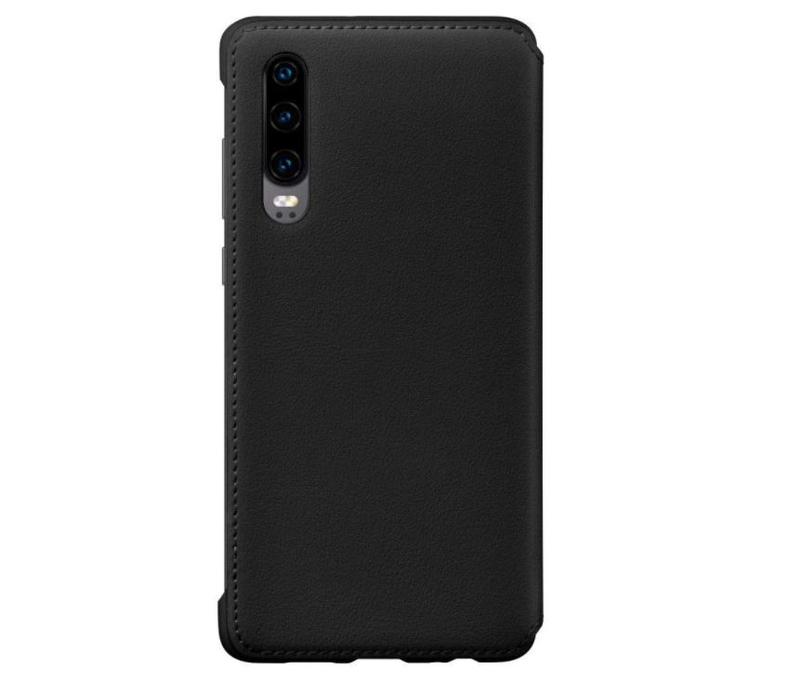 P30 Wallet Cover Phone Case Black