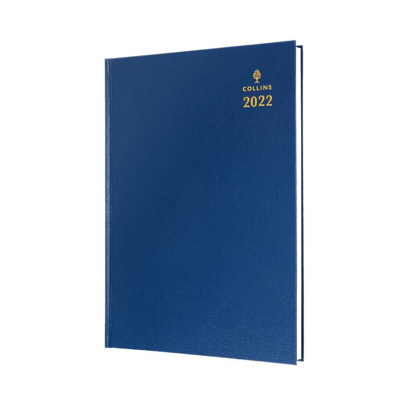 Diaries Collins Standard Desk 44 A4 Day To Page 2022 Diary Blue 44.60-22