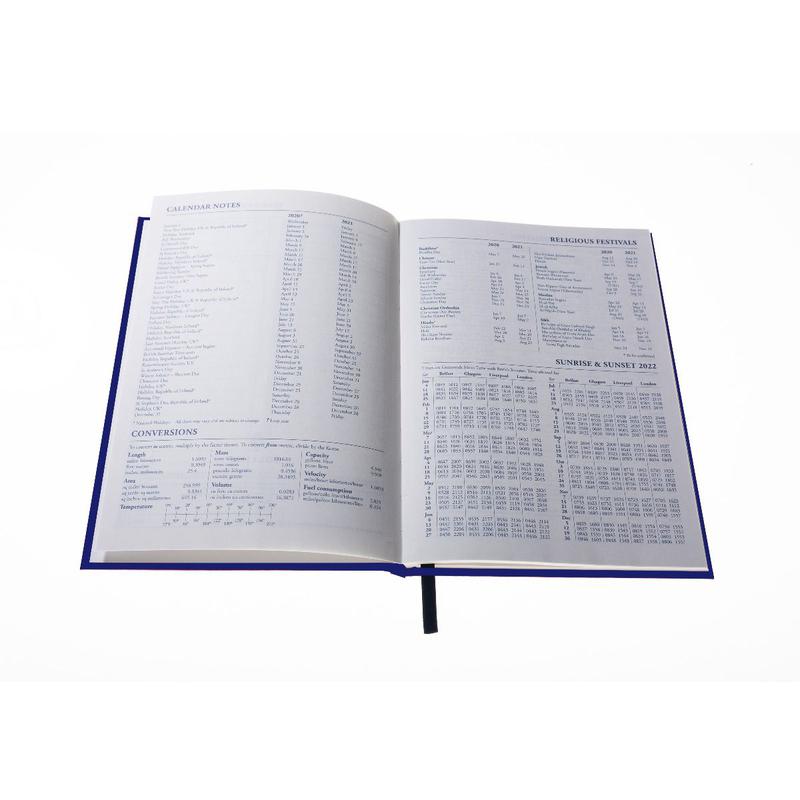 Collins Standard Desk 52 A5 Day To Page 2022 Diary Blue 52.60-22