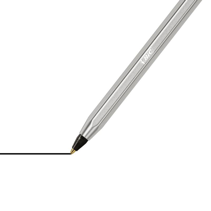 Bic Cristal ReNew Refillable Ballpoint Pen 1.0mm Tip 0.32mm Line Black (Pack 2 Pens Plus 2 Refills)
