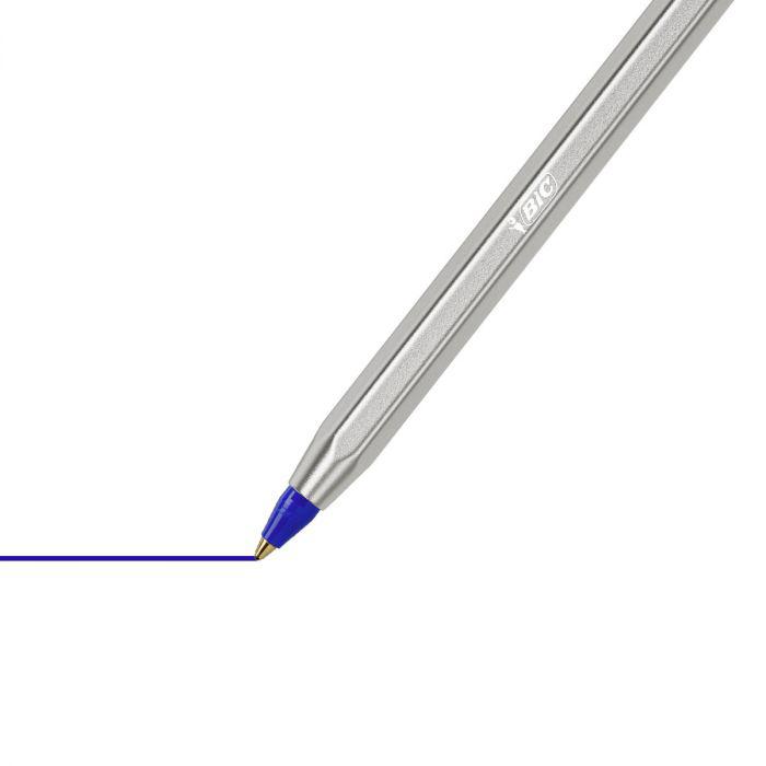 Bic Cristal ReNew Refillable Ballpoint Pen 1.0mm Tip 0.32mm Line Blue (Pack 2 Pens Plus 2 Refills)