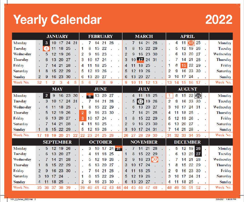 ValueX Board Calendar Year To View 2022 YC1
