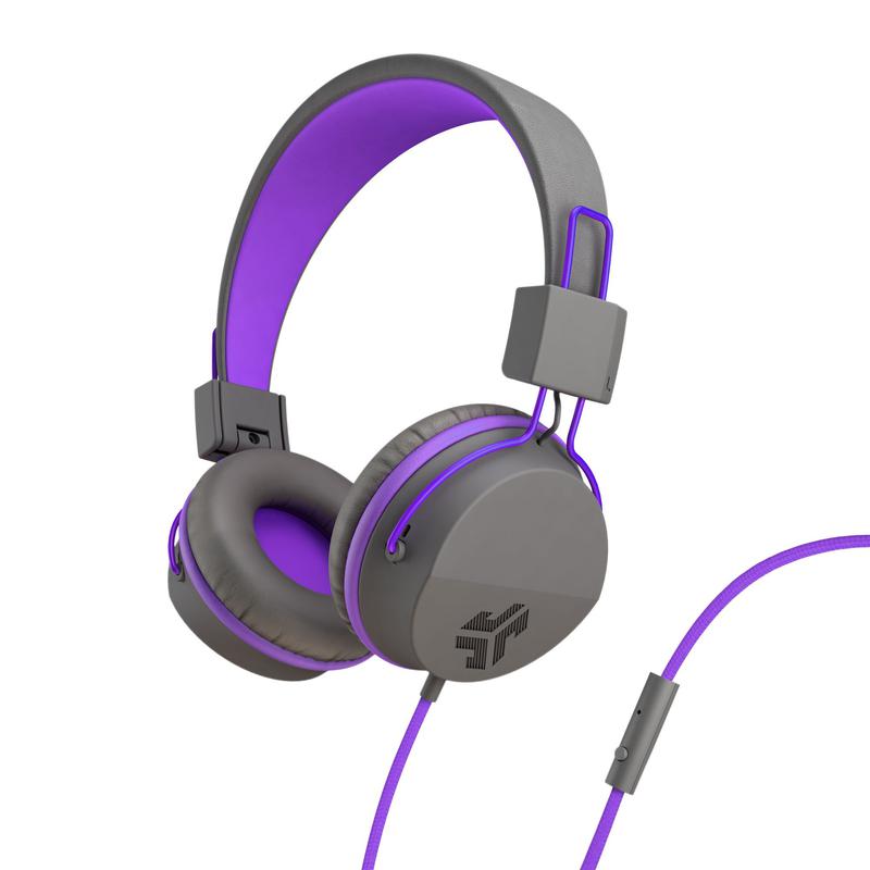 JLab Audio JBuddies Studio Over Ear Folding Kids Headphones Kid Safe Volume Limiter At 85db In Line Universal Mic