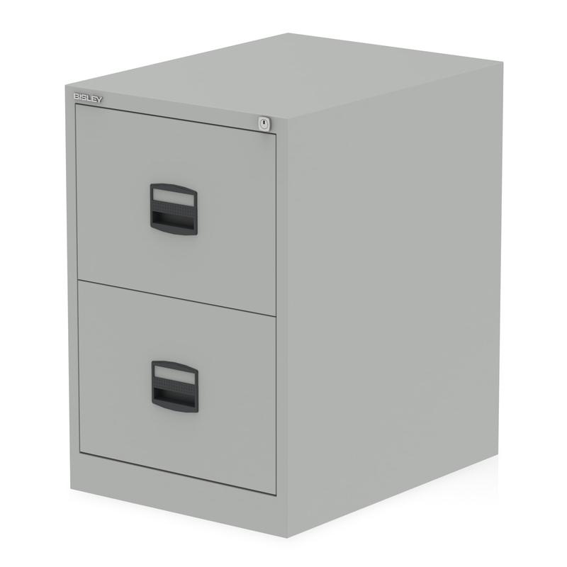 Qube By Bisley 2 Drawer Filing Cabinet Goose Grey BS0004