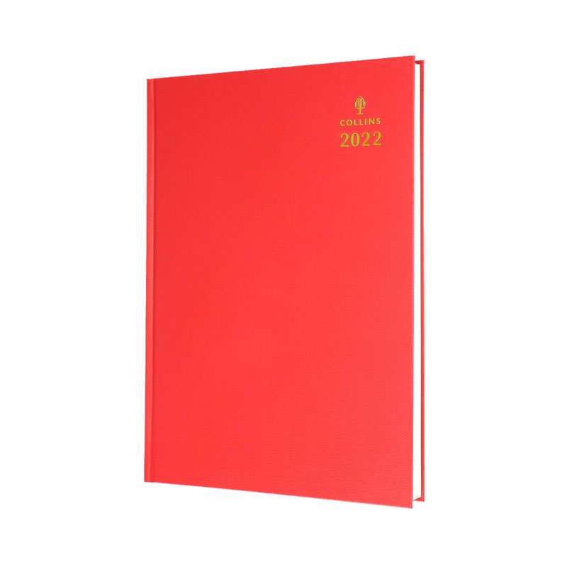 Diaries Collins Standard Desk 44 A4 Day To Page 2022 Diary Red 44.15-22