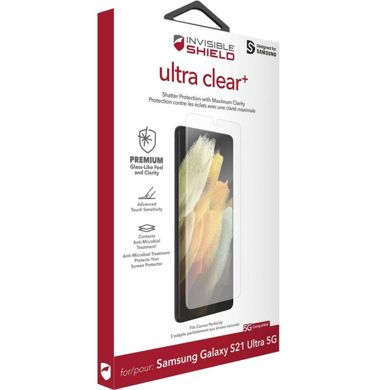Invisible Shield Ultra Clear Plus Screen Protector for Samsung Galaxy S21 Ultra 5G