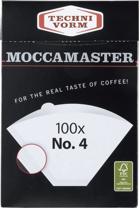 Moccamaster Coffee Paper Filter Number 4 for KB KBG KBGT CDGT Models 100 Pieces