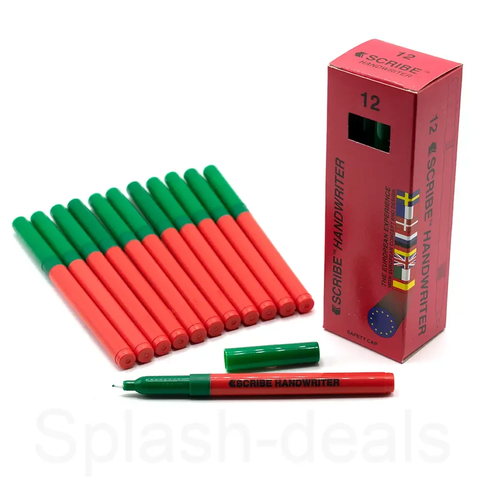 SCRIBE HANDWRITER PEN GREEN - PACK OF 12