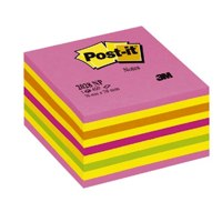 Post-it Neon Adhesive Note Cube 2028NP
