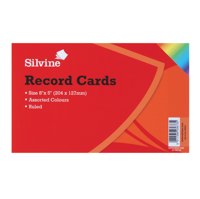 Silvine Record Card 203x127mm Ruled Asst