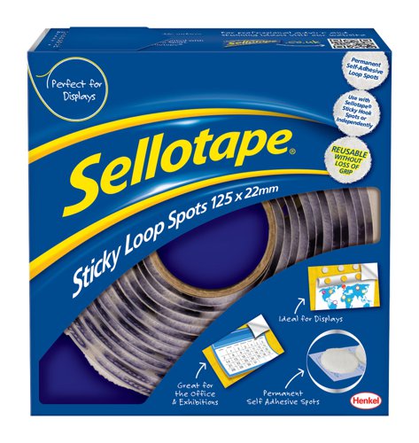 Sellotape+Sticky+Loop+Spots+Permanent+Self+Adhesive+22mm+%28Pack+125%29+-+1445181