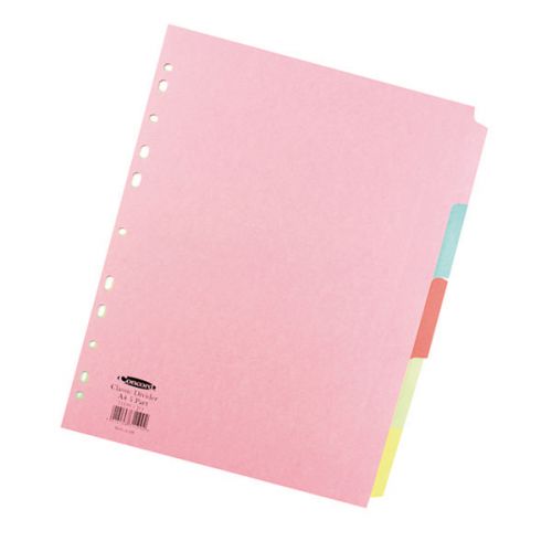 Concord Divider 5 Part A4 160gsm Board Pastel Assorted Colours - 71199/​J11