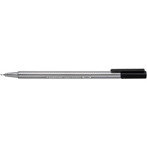 Fineliner Pens Staedtler Triplus Fineliner Pen 0.8mm Tip 0.3mm Line Black (Pack 10) 334-9