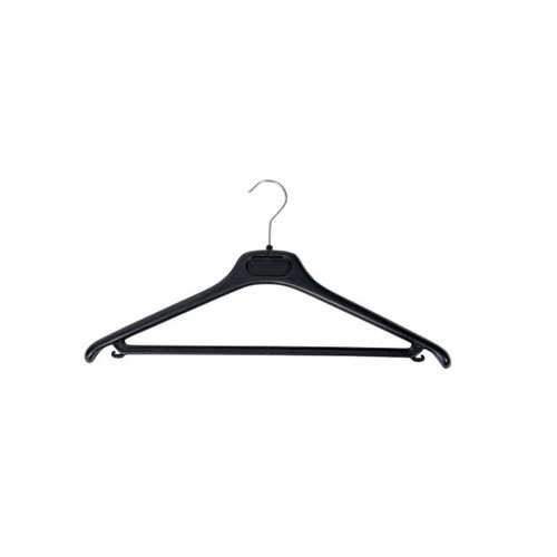 Alba ABS Coat Hanger with Bar Black (Pack of 20) PMBASIC PL