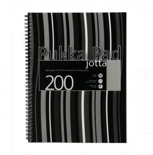 Pukka+Pad+Jotta+A4+Wirebound+Polypropylene+Cover+Notebook+Ruled+200+Pages+Black+Stripe+%28Pack+3%29+-+JP018%285%29