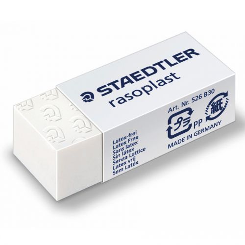 Staedtler+Rasoplast+Eraser+White+with+White+Sleeve+%28Pack+30%29+-+526B30