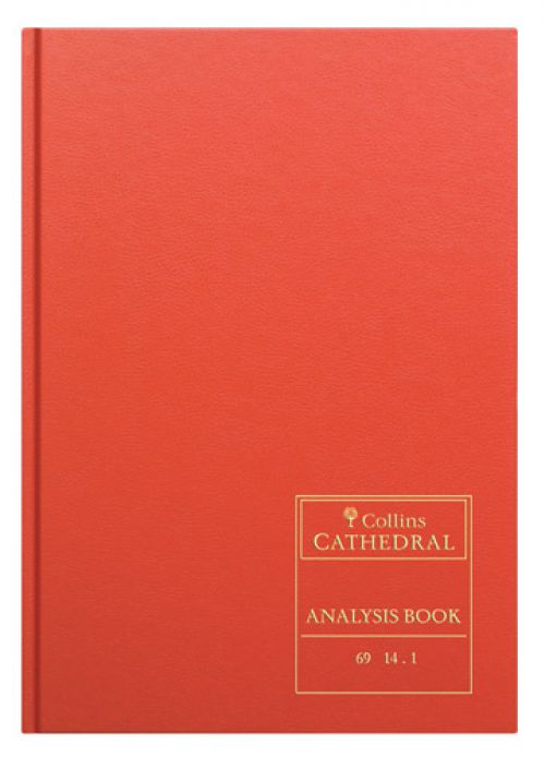 Accounts Binders & Refills Collins Cathedral Analysis Book Casebound A4 14 Cash Column 96 Pages Red 69/14.1
