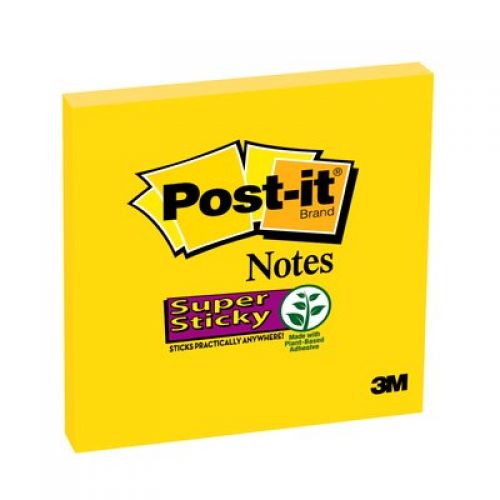 Post-it Super Sticky Notes 76x76mm 90 Sheets Ultra Yellow (Pack 6) 654-S6 - 7100174970