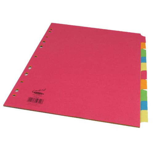 Concord+Divider+10+Part+A4+160gsm+Board+Bright+Assorted+Colours+50899