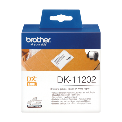 Brother+Black+On+White+Shipping+Label+Roll+62mm+x+100mm+300+labels+-+DK11202