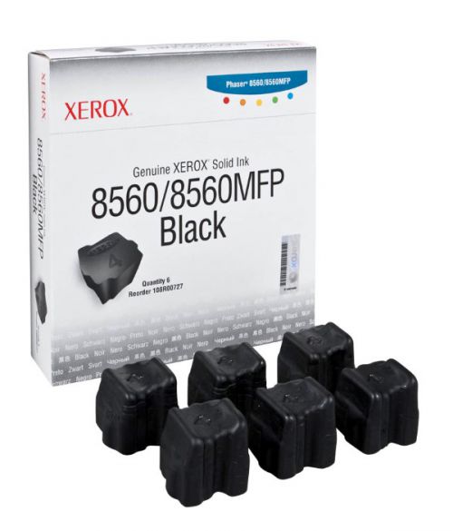 Xerox Phaser 8560/8560MFP Black Solid Ink Stick (Pack of 6) 108R00727