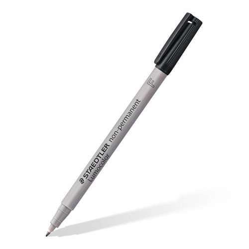 Non-Permanent Markers Staedtler Lumocolor OHP Pen Non-Permanent Fine 0.6mm Line Black (Pack 10)