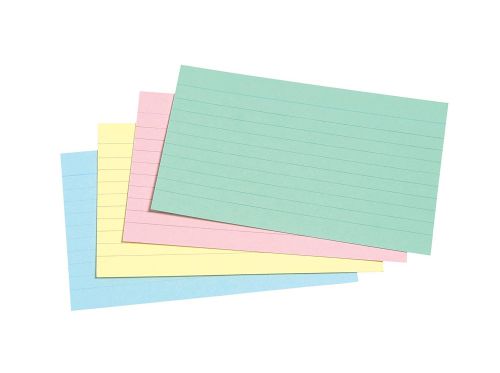 Record Cards Concord Record Cards Ruled 127x76mm Assorted Colours (Pack 100)