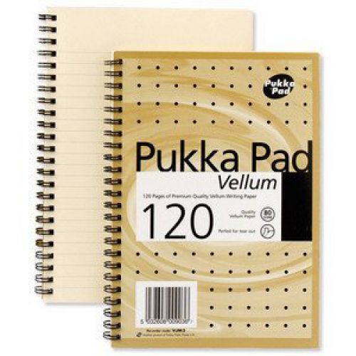 Spiral Note Books Pukka Pad Vellum A4 Wirebound Card Cover Ruled 120 Pages Yellow (Pack 3)