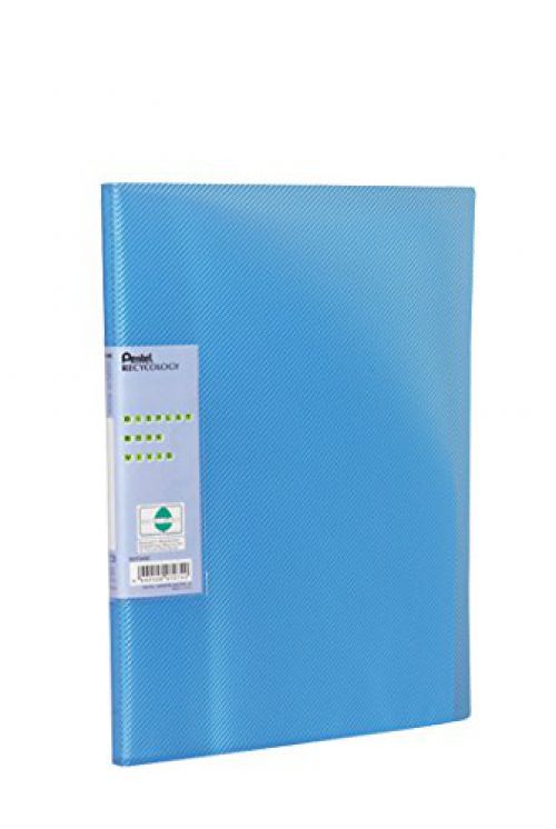 Pentel+Recycology+A4+Vivid+Display+Book+30+Pocket+Blue+%28Pack+10%29+-+DCF343C