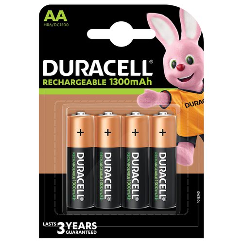 Duracell+AA+Rechargeable+Batteries+1300mAh+%28Pack+4%29+-+DURHR6B4-1300SC