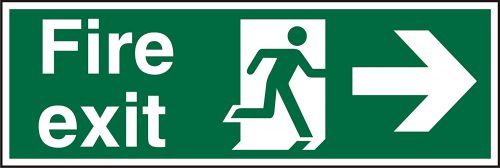 Stewart Superior Fire Exit Right Sign 450x150mm - SP121SAV-450X150