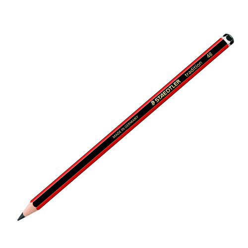 Staedtler+110+Tradition+4B+Pencil+Red%2FBlack+Barrel+%28Pack+12%29+-+110-4B
