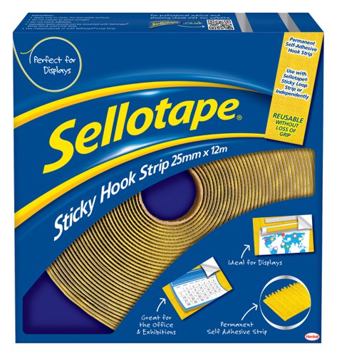 Sellotape+Sticky+Hook+Strip+Permanent+Self+Adhesive+25mm+x+12m+-+1445179