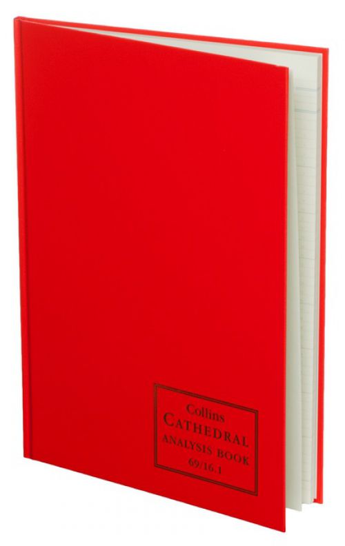 Collins+Cathedral+Analysis+Book+Casebound+A4+16+Cash+Column+96+Pages+Red+69%2F16.1+-+811251