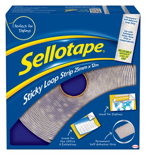 Sellotape+Sticky+Loop+Strip+Permanent+Self+Adhesive+25mm+x+12m+-+1445182