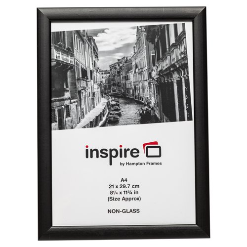 Certificate / Photo Frames Photo Album Co Certificate/Photo Frame A4 Wood Frame Plastic Front Black